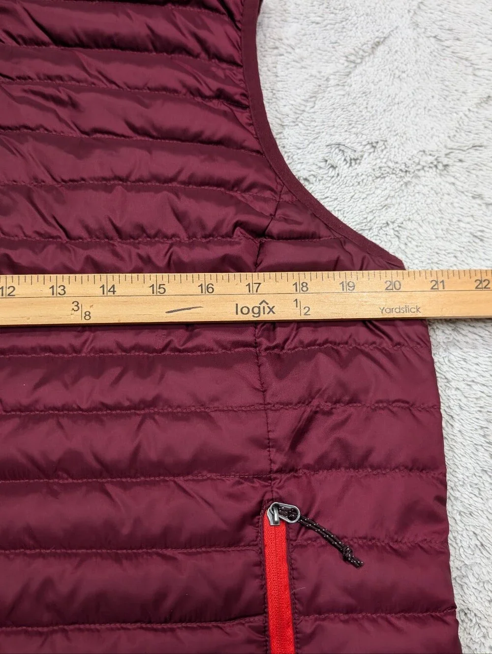 Eddie Bauer Vest Womens L Red Burgundy 700 Goose Down Puffer Full Zip Outdoor
